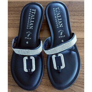 Italian Shoemakers Women’s Shoes Size 6 Sandals Rhinestones Slip On